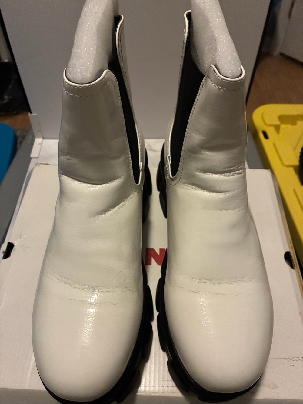 UNIONBAY White Chelsea Combat Ankle Boots